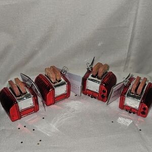 Red Toaster Christmas Ornaments Set Of 4
